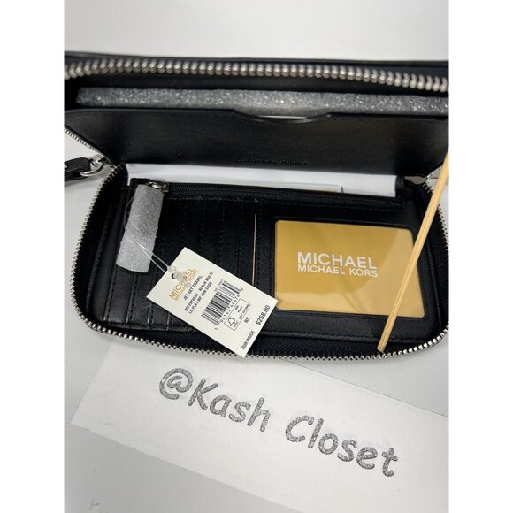 Michael Kors phone wristlet large wallet MK signature black multi - Picture 6 of 6